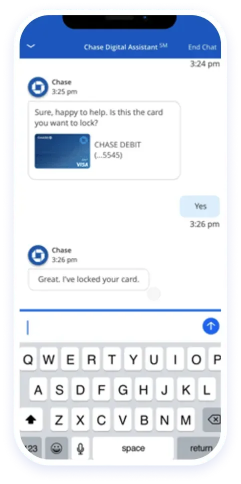 Chase Digital Assistant for customer service