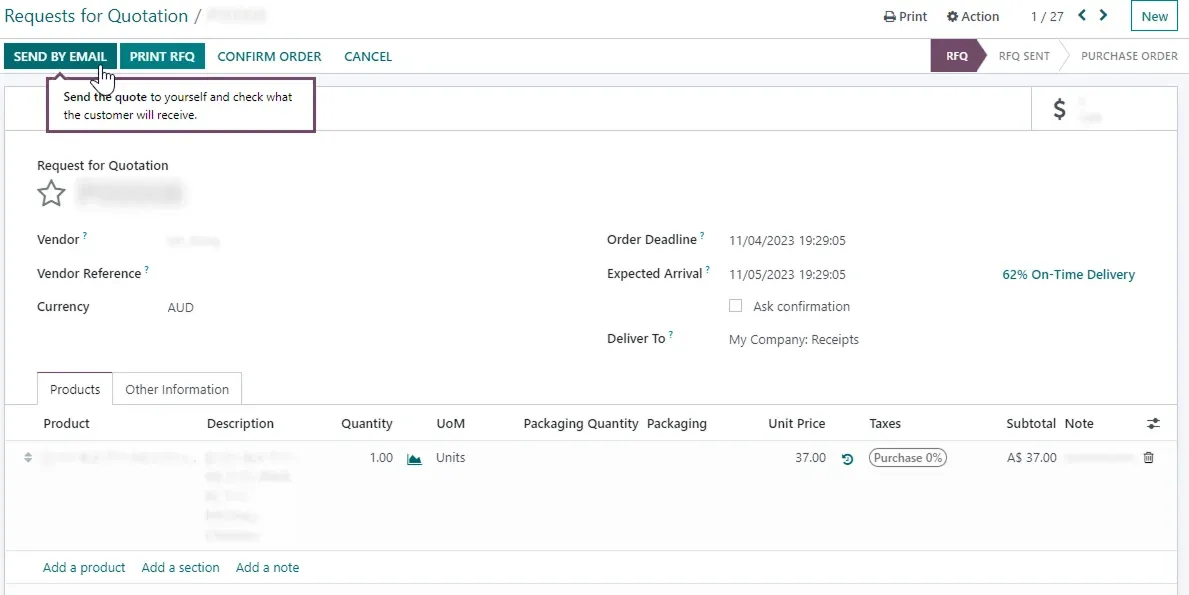 Case request for quotation