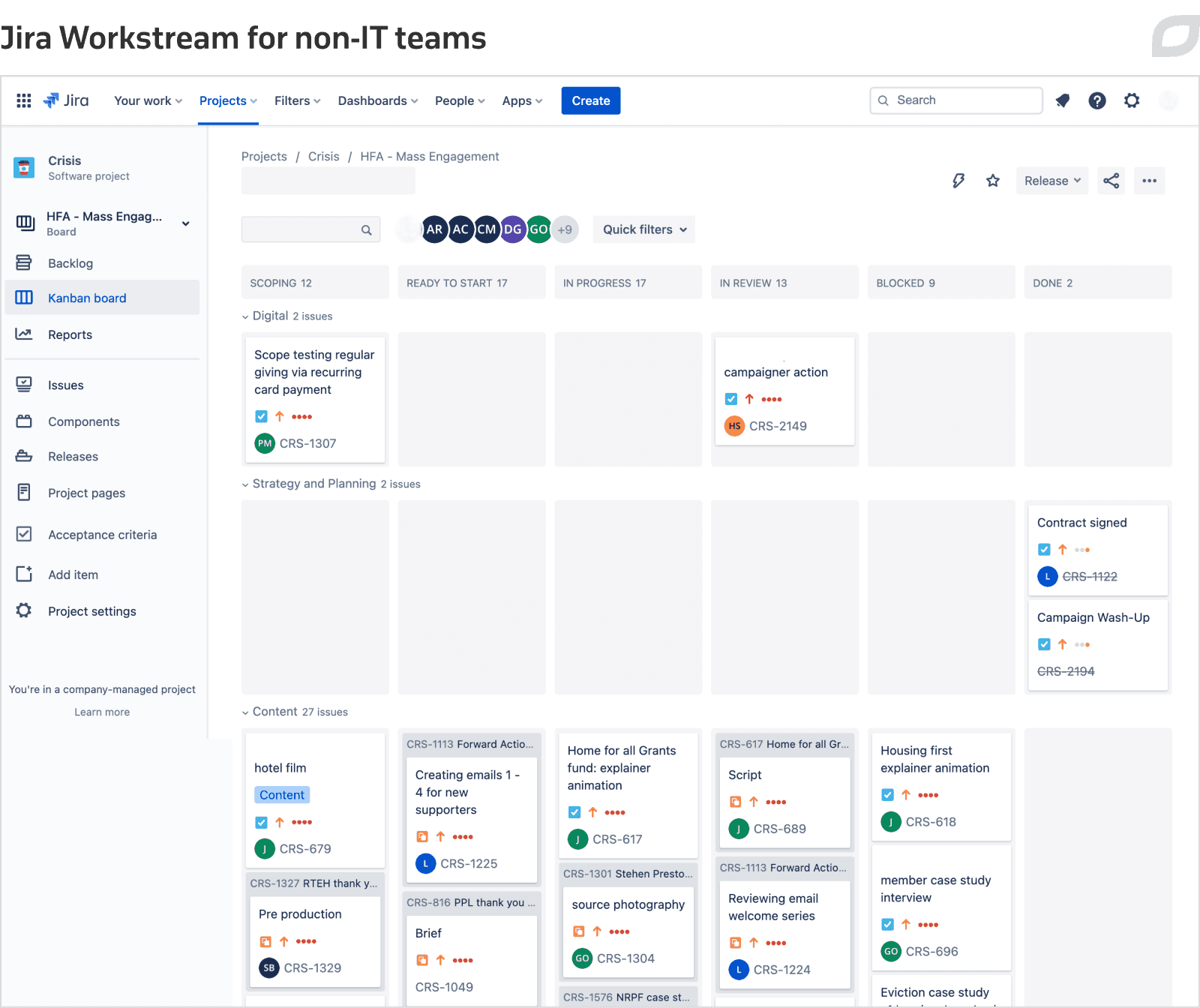 Jira Workstream for non-IT teams