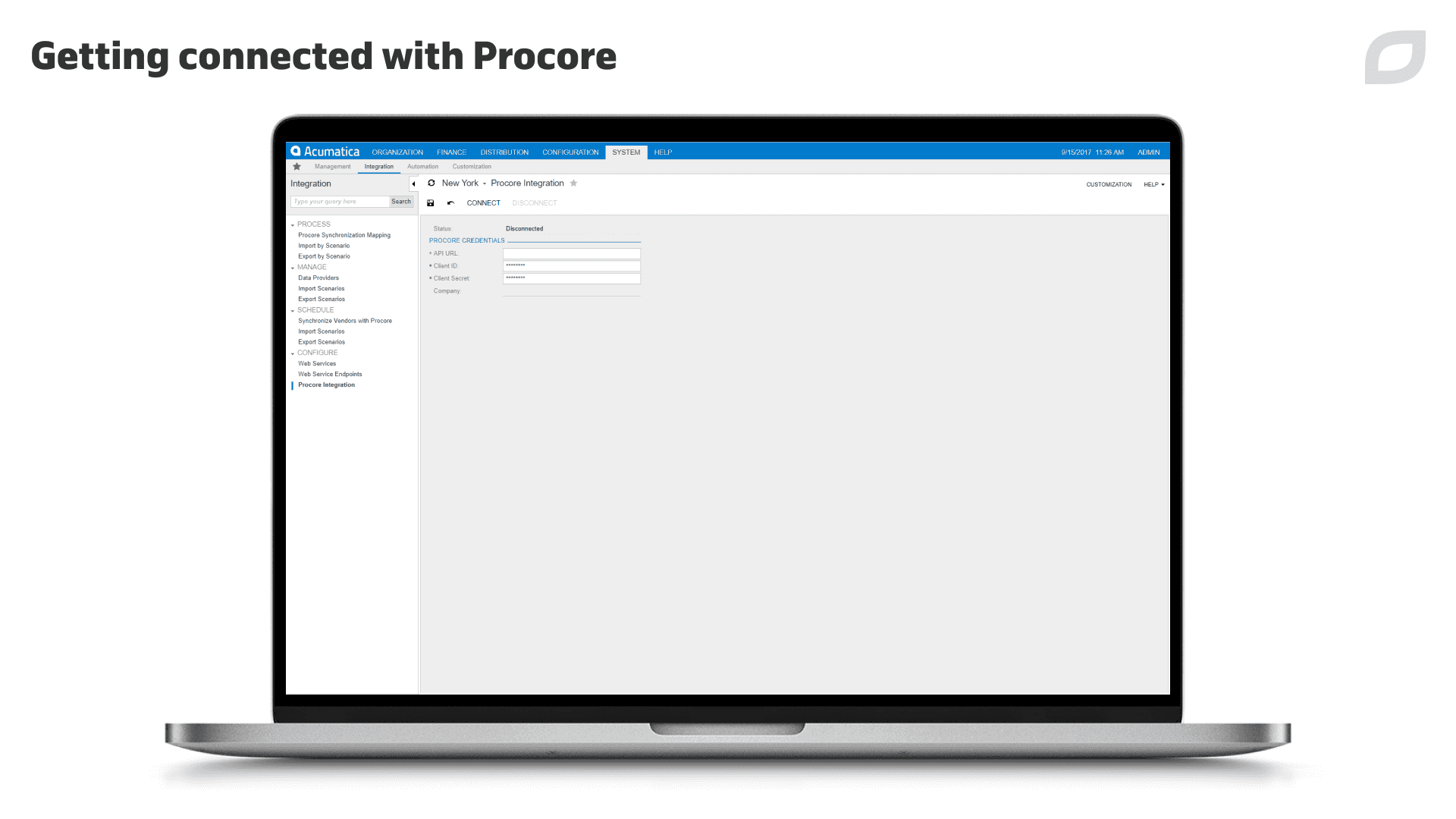 Connection with Procore