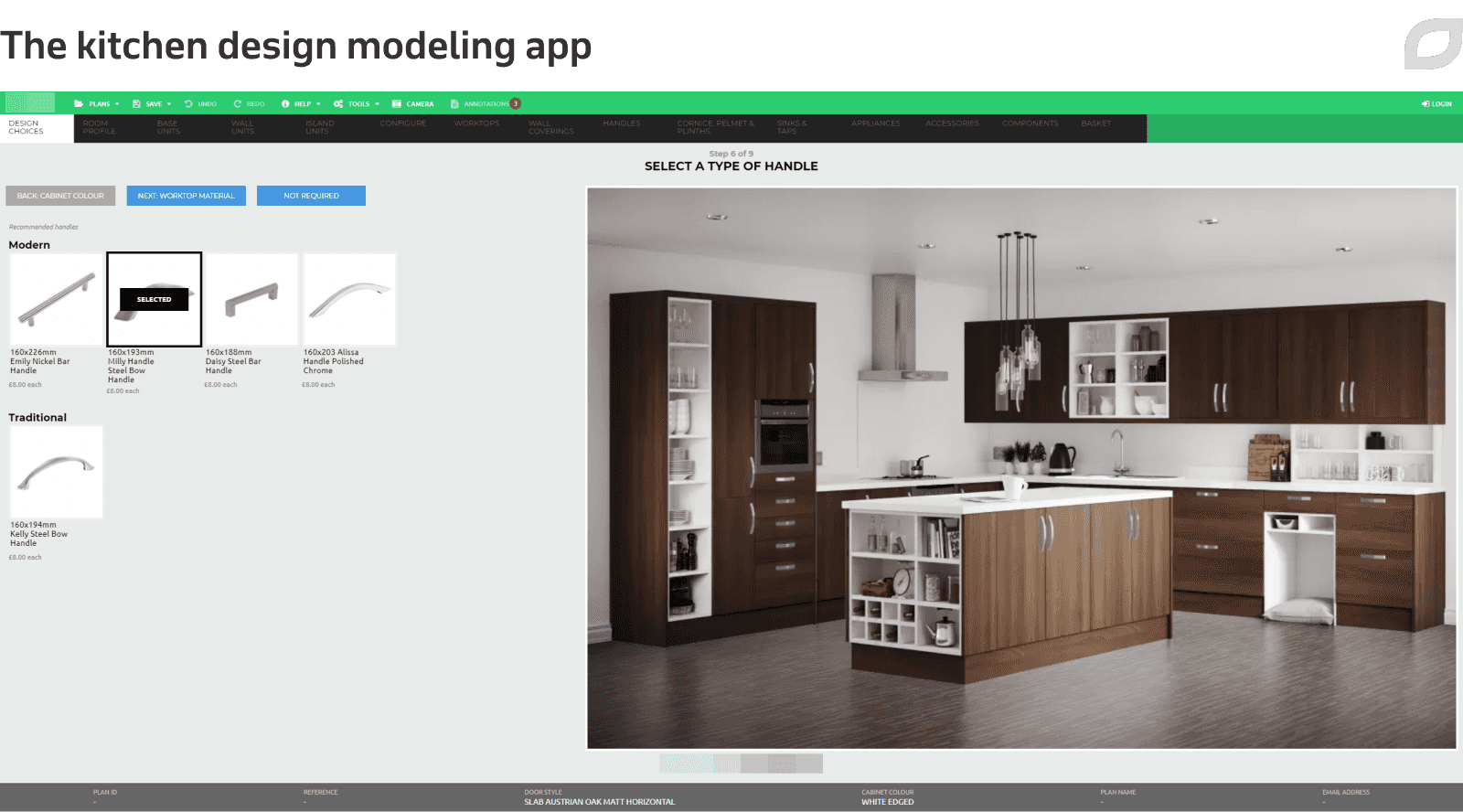 The kitchen design modeling app