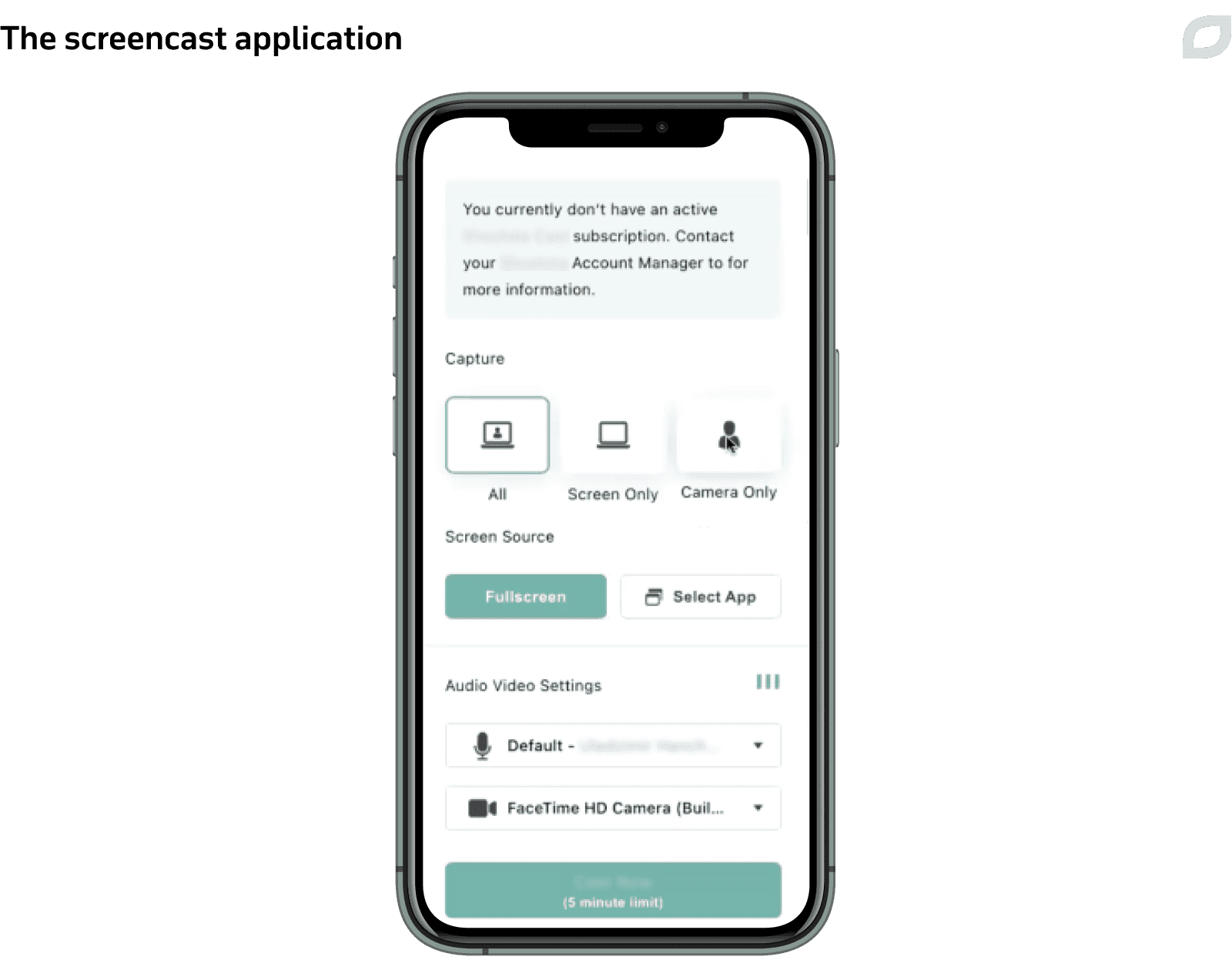 The screencast application