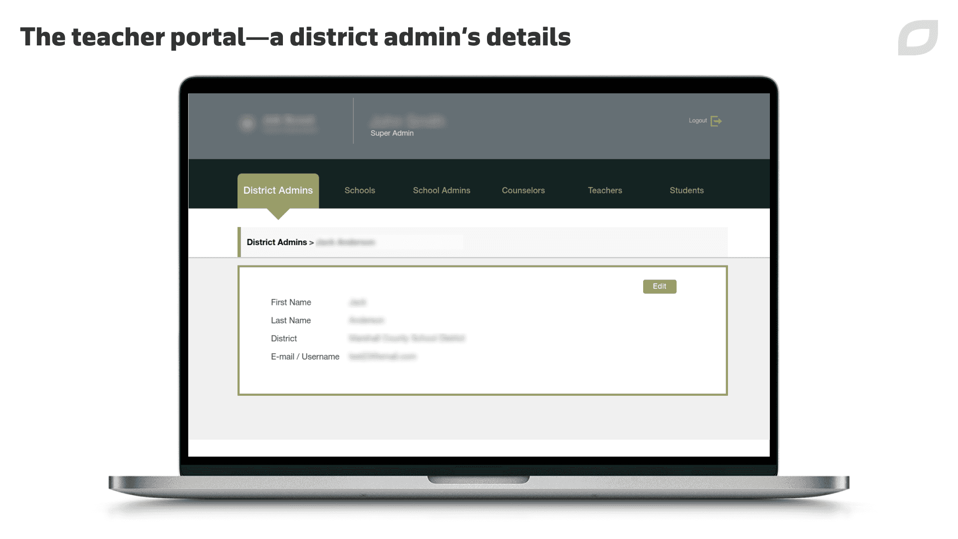 District admins details