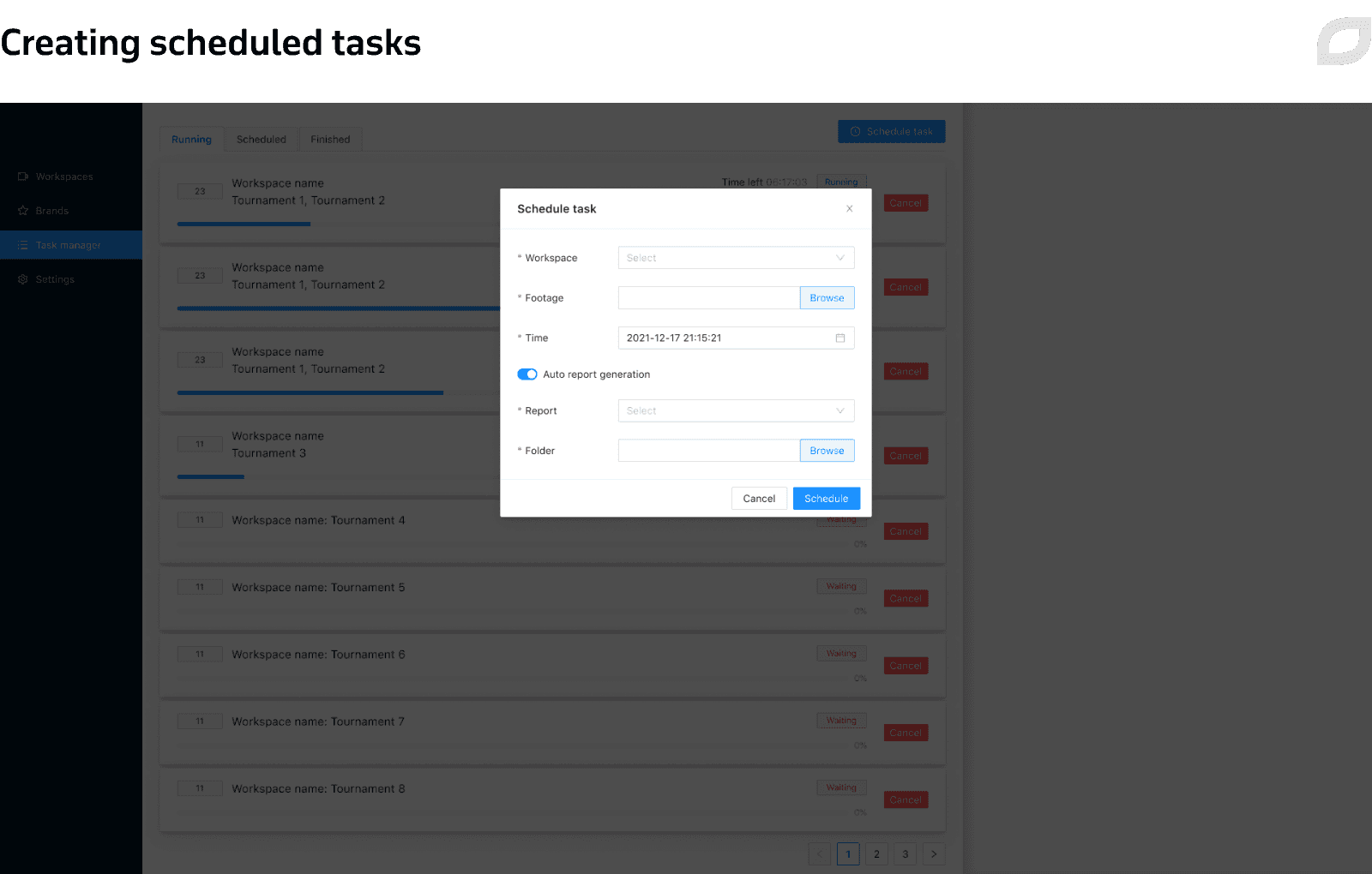 Creating scheduled tasks