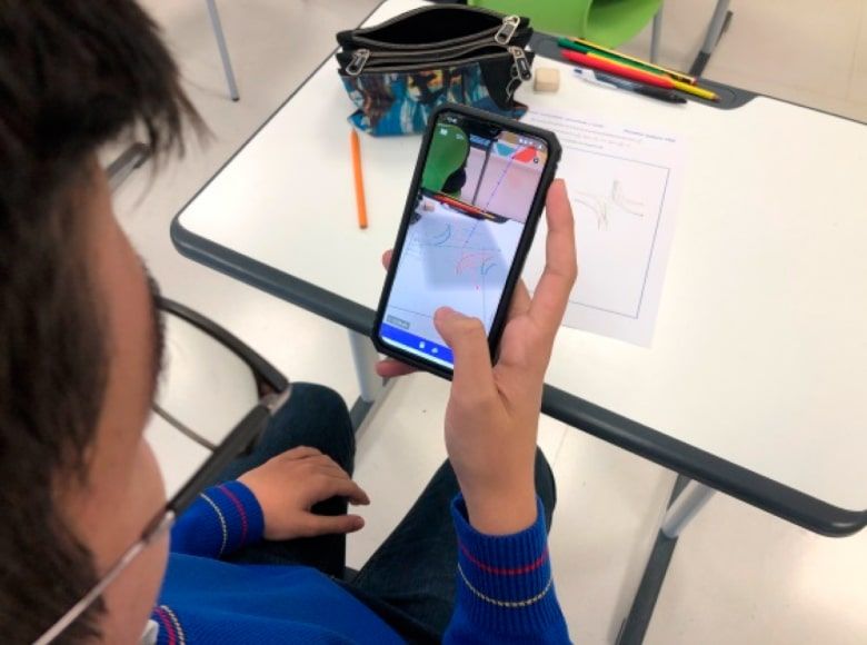 Geogebra AR app in action