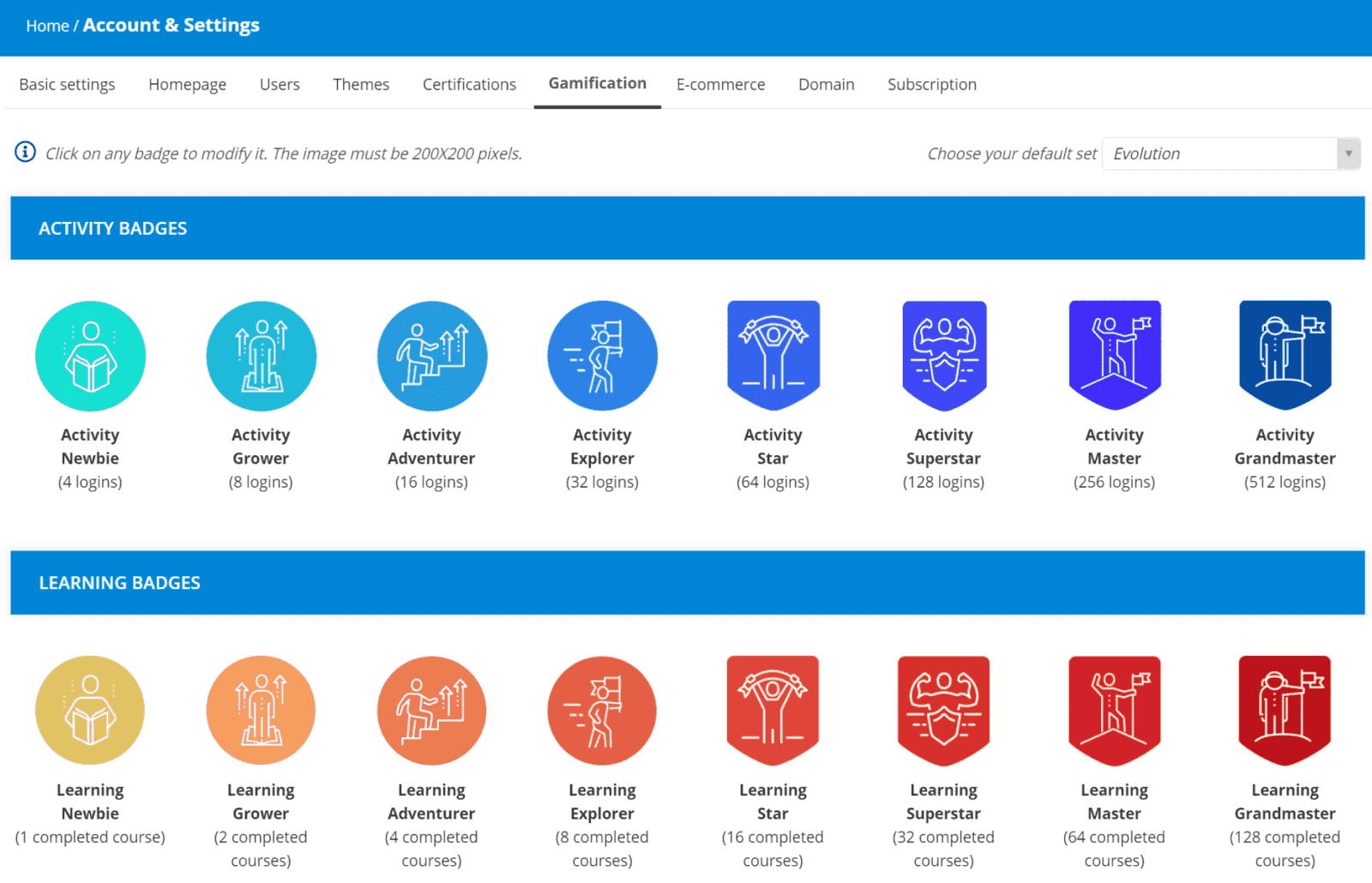 TalentLMS’ badges for gamified activities