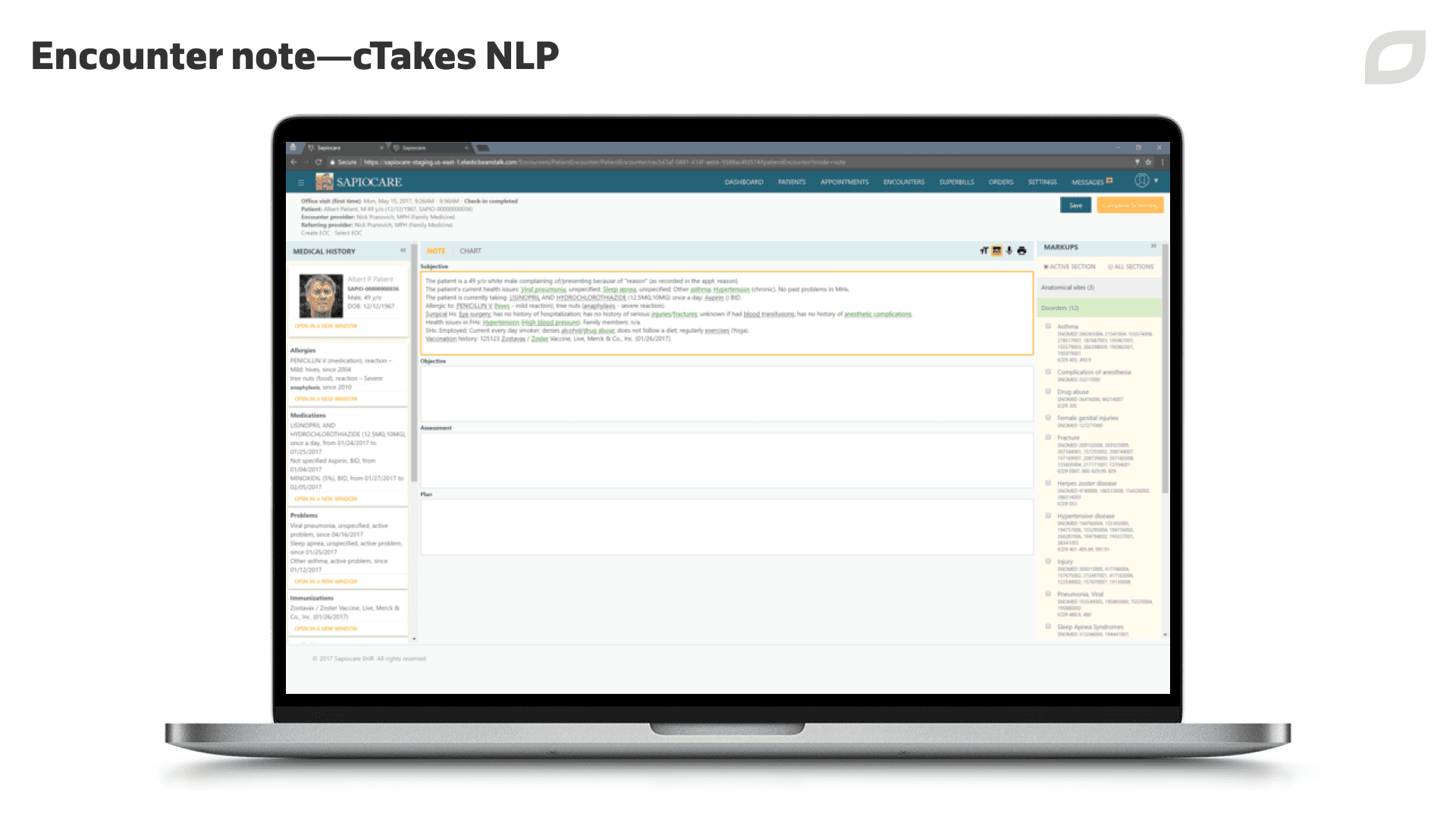 Encounter Note - cTakes NLP (Natural Language Processing)